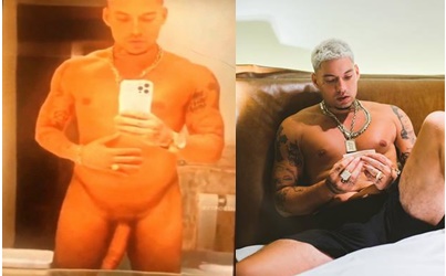 Fotos de Filipe Ret pelado mostrando pênis